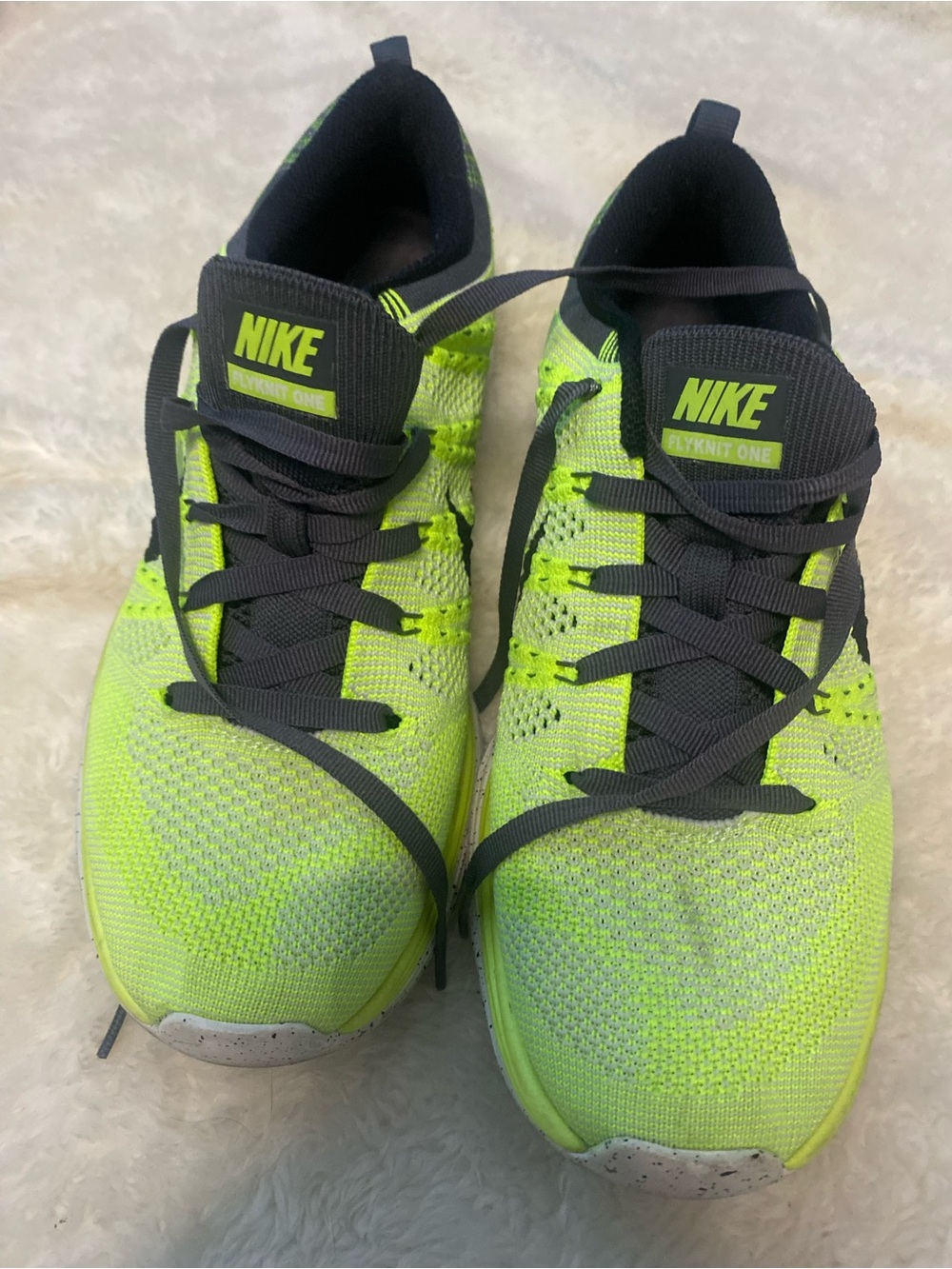 Nike Volt Flyknit Running Shoes with Black Swoosh
